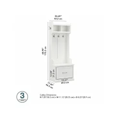New Woodland 24W Hall Tree and Small Shoe Bench with Drawer, White Ash (WDL007WAS) Storage Cabinets