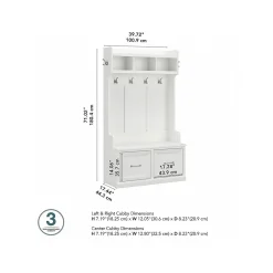 Discount Woodland 40W Hall Tree and Shoe Storage Bench with Doors, White Ash (WDL001WAS) Storage Cabinets