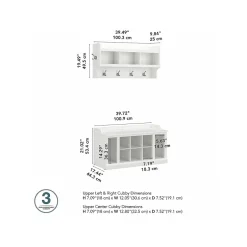 Best Woodland 40W Shoe Storage Bench with Shelves and Wall Mounted Coat Rack, White Ash (WDL004WAS) Storage Cabinets