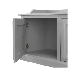 New Woodland 40W Hall Tree and Shoe Storage Bench with Doors, Cape Cod Gray (WDL001CG) Storage Cabinets