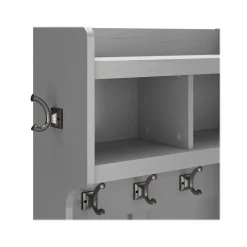 Discount Woodland 24W Hall Tree and Small Shoe Bench with Shelves, Cape Cod Gray (WDL008CG) Storage Cabinets