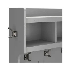 Hot Woodland 40W Hall Tree and Shoe Storage Bench with Shelves, Cape Cod Gray (WDL002CG) Storage Cabinets