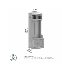 Online Woodland 24W Hall Tree and Small Shoe Bench with Drawer, Cape Cod Gray (WDL007CG) Storage Cabinets