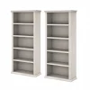 Yorktown 67"H 5-Shelf Bookcase with Adjustable Shelves, Linen White Oak Laminated Wood, 2/Set (YRK012LW) Bookcases