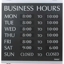 Social Distance Signage<Headline Business Hours Sign, 14x13", Black/Silver, Caution Sign