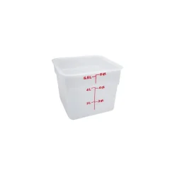 Food Storage Containers<Cambro 6 Qt. CamSquare® Food Storage Container, 8 3/8" L x 8 3/8" W x 7 1/4" H, White (6SFSP148)