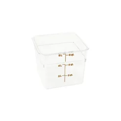 Food Storage Containers<Cambro 6 Qt. CamSquare® Food Storage Container, 8 3/8" L x 8 3/8" W x 7 1/4" H, Clear (6SFSCW135)