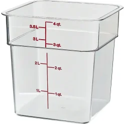 Food Storage Containers<Cambro 4SFSCW135, 4 qt Polycarbonate Food Storage Container - Camwear CamSquare