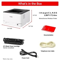 Black & White Printers<Canon imageCLASS LBP172dw Wireless Black & White Laser Printer, Single-Function, Print (6353C004)