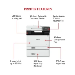 Color Printers<Canon imageCLASS MF751Cdw Wireless Color Laser Printer, All-In-One, Print, Scan, Copy (MF751CDW)