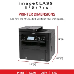 Black & White Printers<Canon imageCLASS MF267dw II Wireless Black & White Laser Printer, All-In-One, Print, Scan, Copy, Fax (5938C010)