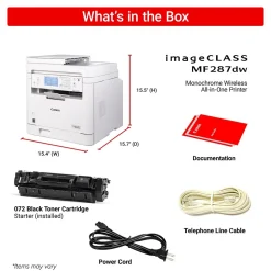 Black & White Printers<Canon imageCLASS MF287dw Wireless Color Laser Printer, All-In-One, Print, Scan, Copy, Fax (6354C011)