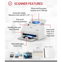 Desktop Scanners<Canon imageFORMULA RS40 USB Duplex Overhead Photo Scanner, White (5209C001)