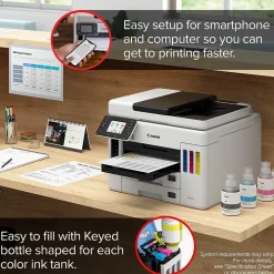 Color Printers<Canon MegaTank MAXIFY GX7021 Wireless Color All-in-One Inkjet Printer (4471C037)