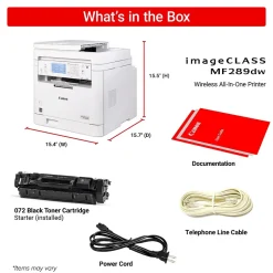 Black & White Printers<Canon MF289dw Laser Wireless Color Laser Printer, All-In-One, Print, Scan, Copy, Fax (6354C005)