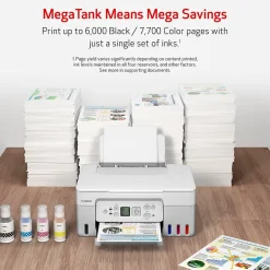 Color Printers<Canon PIXMA MegaTank G3270 WH Wireless Color Inkjet Printer, All-In-One Supertank, Print, Scan, Copy (G3270 WH) White
