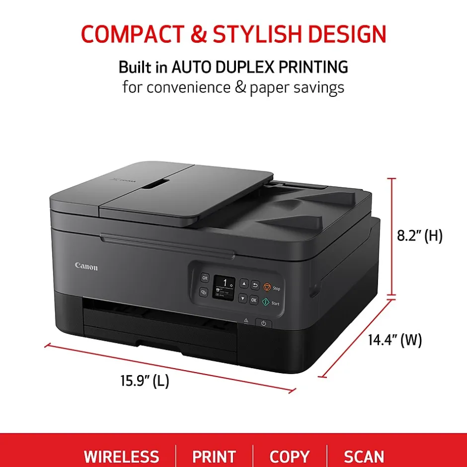 Wireless Printers<Canon PIXMA TR7020a Wireless Color Inkjet Printer, All-In-One, Print, Scan, Copy (TR7020A BLACK)