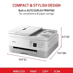 Color Printers<Canon PIXMA TR7020a Wireless Color Inkjet Printer, All-In-One, Print, Scan, Copy (TR7020A WHITE)