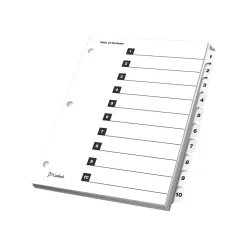 Cardinal OneStep Index System Numeric Paper Dividers, 10-Tab, White (CRD61013) Best