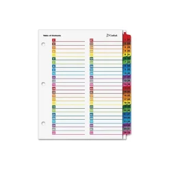 Cardinal OneStep Printable Table of Contents and Dividers, 52-Tab, Multicolor, 1/St Sale