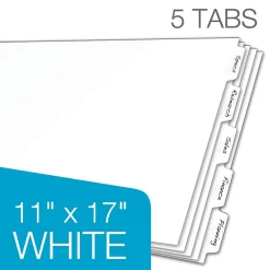 Cardinal Write & Erase Paper Dividers, 5-Tab, White (CRD84270CB) Outlet