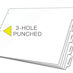 Cardinal Write & Erase Paper Dividers, 5-Tab, White (CRD84270CB) Outlet