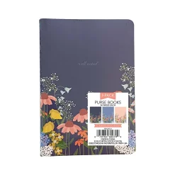 Carolina Pad Wildflower Purse Notebooks, 3.87" x 5.5", College-Ruled, 48 Sheets, Assorted Colors, 3/Pack (60079) New