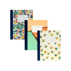 Carpe Diem Floral Love Composition Notebooks, 7.5" x 9.75", College-Ruled, 70 Sheet, Assorted Colors, 3/Pack(9096-CD) New