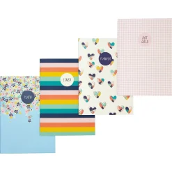 Carpe Diem Hearts 1-Subject Notebooks, 4.1" x 5.8", 16 Sheets, Assorted Colors, 4/Pack (9367-CD) Clearance