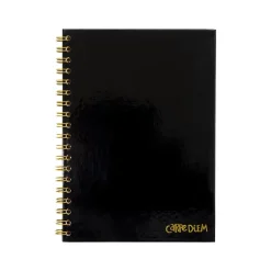 Carpe Diem 1-Subject Notebook, 7.5" x 9.75", Wide-Ruled, 80 Sheets, Black (9375-CD) Discount