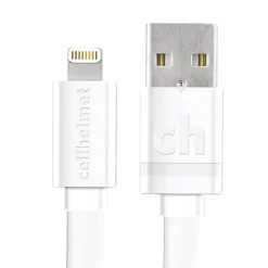 Lightning Cables<cellhelmet 4.8-Amp 3-Port USB Car Charger with USB-A to Lightning Flat Cable, 3 Feet (CAR-4.8/3-B+F-LIGHT-3-W)