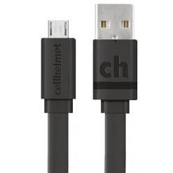 cellhelmet 2.4-Amp Single-USB Car Charger with USB-A to Micro USB Flat Cable, 3 Feet (CAR-2.4/1+F-MICRO-3-B)