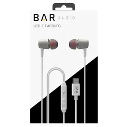 cellhelmet Bar Audio Earbuds, USB-C Connector, White (BAR-IN-EAR-TYPE-C)