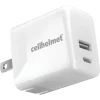 cellhelmet Dual Wall Block Charger with USB and USB-C Port, 20-Watt, White (WALL-PD-20W-A-C)