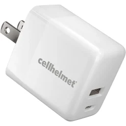 cellhelmet Dual Wall Block Charger with USB and USB-C Port, 20-Watt, White (WALL-PD-20W-A-C)
