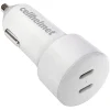 cellhelmet Dual-Port USB-C Power Delivery Car Charger, 20-Watt, White (CAR-PD-20W-C-C)