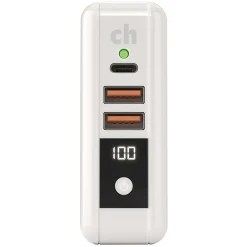 cellhelmet Multi-Charge Pro 8,000 mAh Power Bank and Qi Wireless Charger with 1 USB-C and 2 USB Outputs, White (CHQi-ALL)