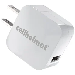 Lightning Cables<cellhelmet Single-USB Wall Charger with USB-C to USB-A Round Cable, 3 ft., 2.4-Amp, White (WALL-2.4+R-C-A-W)