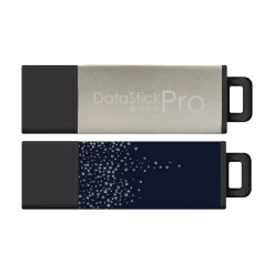 Centon DataStick Pro2 64GB USB 3.0 Type-A Flash Drives, Silver/Navy, 2/Pack (C1-U3P017-64G-2)* Usb Flash Drives