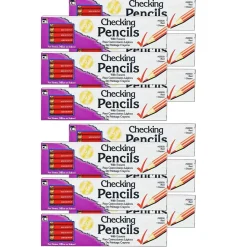 CLI Charles Leonard Checking Pencil with Eraser, Red Lead, 12 Per Box, 12 Boxes (CHL65030-12) Outlet