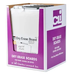 Clearance Charles Leonard Dry Erase Board with Frame, includes Marker with Eraser, White (CHL35210ST) Dry Erase