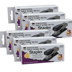 CLI Charles Leonard Executive Half Strip Metal Stapler, 30 Sheet Capacity, Gray/Black, Pack of 6 (CHL82405-6) Hot