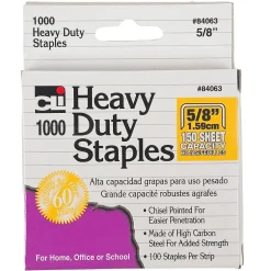 CLN Charles Leonard Extra Heavy Duty Staples, 5/8 inch, Silver, 10 packs (CHL84063) Best