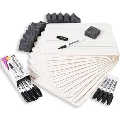 Discount Charles Leonard Magnetic Dual-Sided Dry Erase Lapboard Class Pack, Lined/Plain Dry Erase