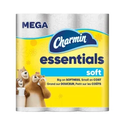 Charmin Essentials Soft Mega Toilet Paper, 2-Ply, White, 330 Sheets/Roll, 9 Rolls/Pack, 4 Packs/Carton (04536)