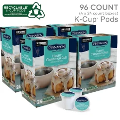 Keurig K-Cups<Cinnabon Classic Cinnamon Roll Coffee Keurig® K-Cup® Pods, Light Roast, 96/Carton (10099555063056)