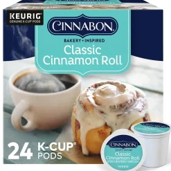 Keurig K-Cups<Cinnabon Classic Cinnamon Roll Coffee Keurig® K-Cup® Pods, Light Roast, 24/Box (6305)