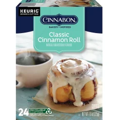 Keurig K-Cups<Cinnabon Classic Cinnamon Roll Coffee Keurig® K-Cup® Pods, Light Roast, 24/Box (6305)