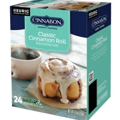 Keurig K-Cups<Cinnabon Classic Cinnamon Roll Coffee Keurig® K-Cup® Pods, Light Roast, 24/Box (6305)