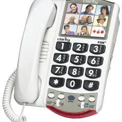 Office Phones & Conferencing<Clarity P300 Amplified Corded Photo Phone, White (CLAP300)